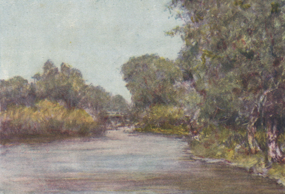 'Hurley' by Mortimer Menpes. Berkshire. SMALL 1906 old antique print picture